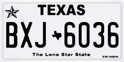 TX license plate BXJ6036