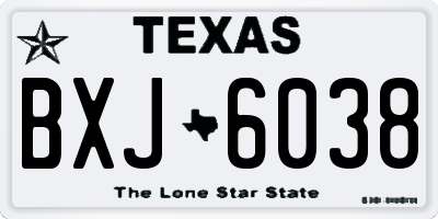 TX license plate BXJ6038