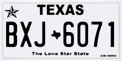 TX license plate BXJ6071
