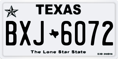 TX license plate BXJ6072