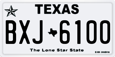 TX license plate BXJ6100