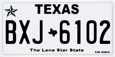 TX license plate BXJ6102