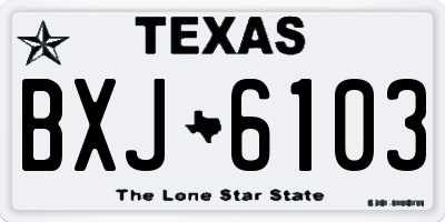 TX license plate BXJ6103