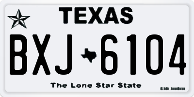 TX license plate BXJ6104