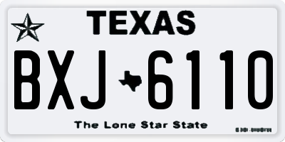 TX license plate BXJ6110