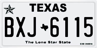 TX license plate BXJ6115
