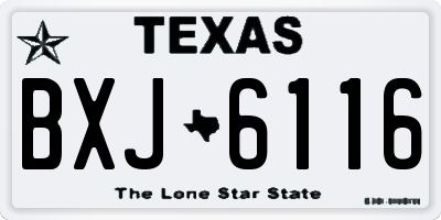 TX license plate BXJ6116