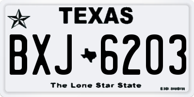 TX license plate BXJ6203