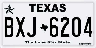 TX license plate BXJ6204