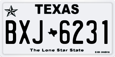 TX license plate BXJ6231