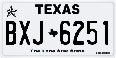 TX license plate BXJ6251