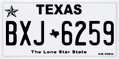 TX license plate BXJ6259