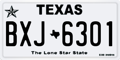 TX license plate BXJ6301