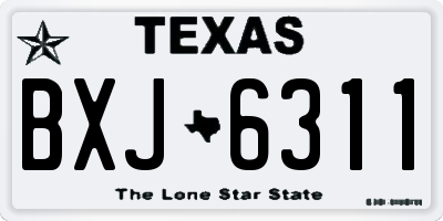 TX license plate BXJ6311