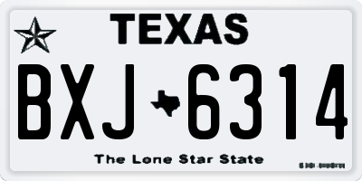 TX license plate BXJ6314