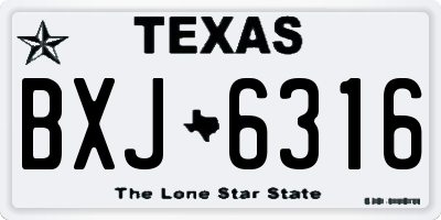 TX license plate BXJ6316
