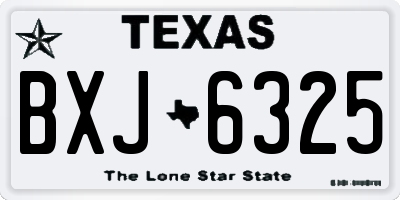 TX license plate BXJ6325