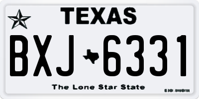 TX license plate BXJ6331
