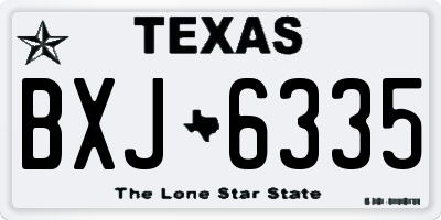TX license plate BXJ6335