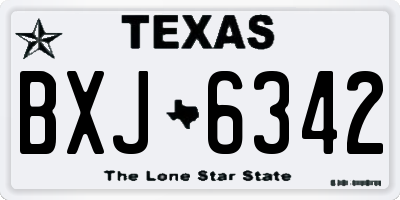 TX license plate BXJ6342