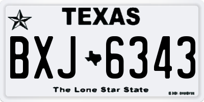 TX license plate BXJ6343