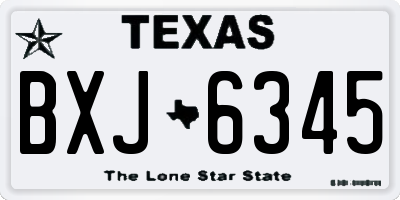 TX license plate BXJ6345