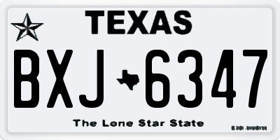 TX license plate BXJ6347