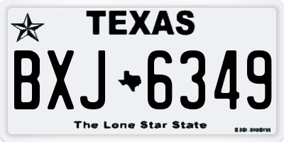 TX license plate BXJ6349