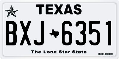 TX license plate BXJ6351