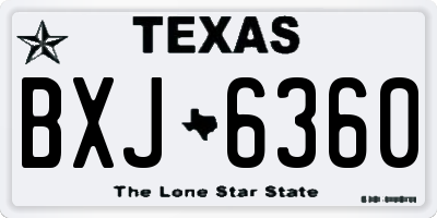 TX license plate BXJ6360