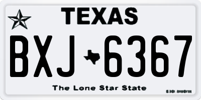 TX license plate BXJ6367