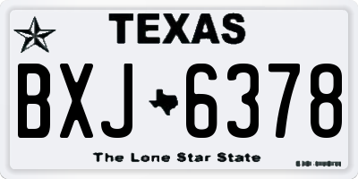 TX license plate BXJ6378