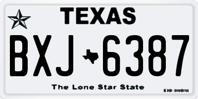 TX license plate BXJ6387