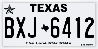 TX license plate BXJ6412