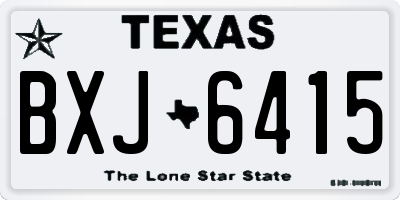 TX license plate BXJ6415