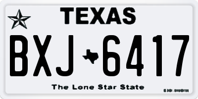 TX license plate BXJ6417