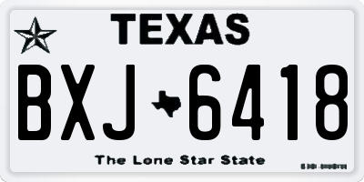 TX license plate BXJ6418