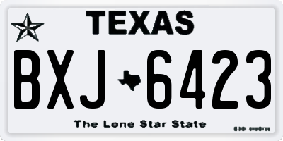 TX license plate BXJ6423