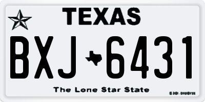 TX license plate BXJ6431