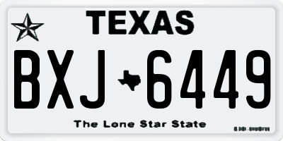 TX license plate BXJ6449