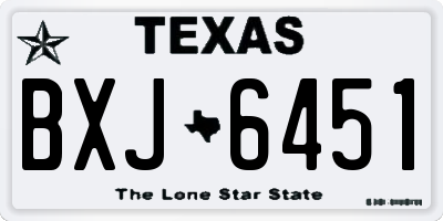 TX license plate BXJ6451