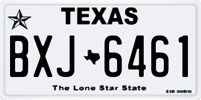 TX license plate BXJ6461