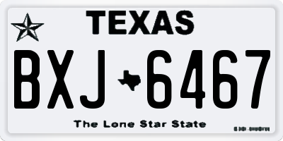 TX license plate BXJ6467