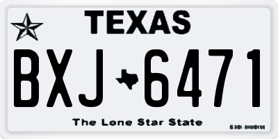 TX license plate BXJ6471