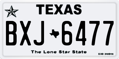 TX license plate BXJ6477