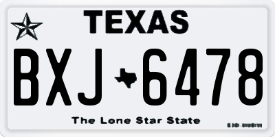 TX license plate BXJ6478