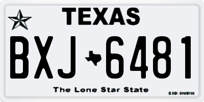 TX license plate BXJ6481