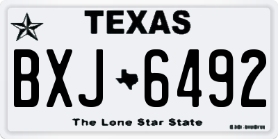 TX license plate BXJ6492