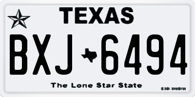 TX license plate BXJ6494
