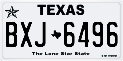 TX license plate BXJ6496